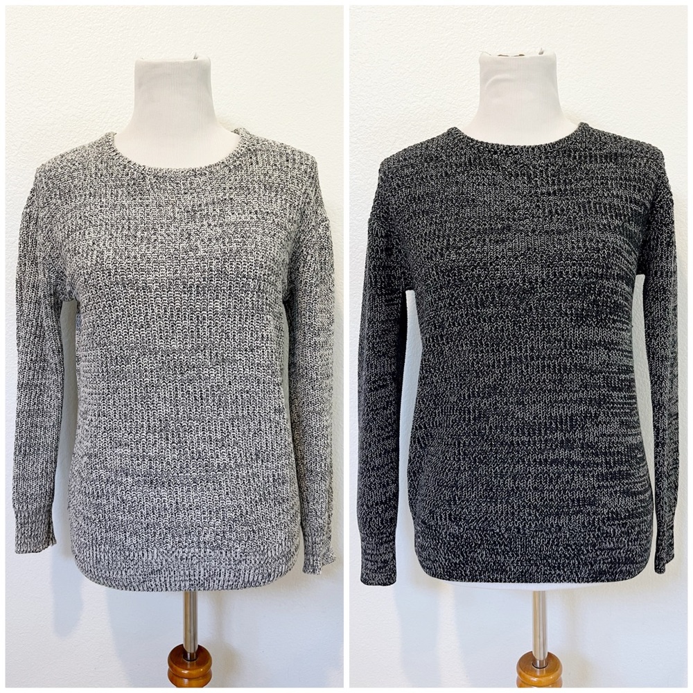 2x 100% Cotton Ribbed Knit Fisherman Sweater | Black/White, Cream/Black | F21 - Picture 2 of 16